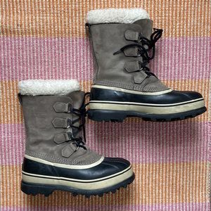 Sorel CARIBOU Waterproof Insulated Boots NL 1005-051 Shale Stone Size 9